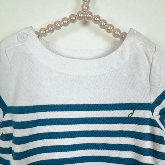NWT Jacadi 100% Cotton Short Sleeve Blue Stripe - Picture 3 of 7